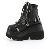 4 1/2" Wedge Pf Ankle Boot, Side Zip Pleaser Demonia SHAKER/66