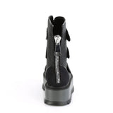 2" Pf Lace-up Mid-calf Boot, Back Zip Pleaser Demonia SLK101/BVL/CA