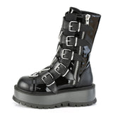 2" Pf Mid-Calf Boot W/ 5 Buckle Straps, Outside Zip Pleaser Demonia SLACKER/160