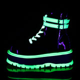 2" Pf Lace-up Ankle Boot, Side Zip Pleaser Demonia SLK52/B/UVIRIGN