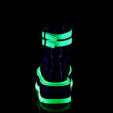 2" Pf Lace-up Ankle Boot, Side Zip Pleaser Demonia SLK52/B/UVIRIGN