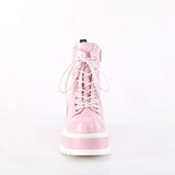 2" Pf Lace-Up Ankle Boot, Side Zip Pleaser Demonia SLK55/BPHG