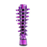 5 1/2" Pf Knee High Boot W/ 8 Buckle Straps, Back Metal Zip Pleaser Demonia SWI815/PPHG