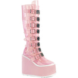 5 1/2" Pf Knee High Boot W/ 8 Buckle Straps, Back Metal Zip Pleaser Demonia SWING/815C