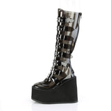 5 1/2" Pf Knee High Boot W/ 8 Buckle Straps, Back Metal Zip Pleaser Demonia SWING/815C