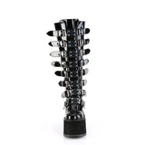 5 1/2" Pf Wide Calf Knee Boot W/ Buckle Straps, Back Zip Pleaser Demonia SWI815WC/B