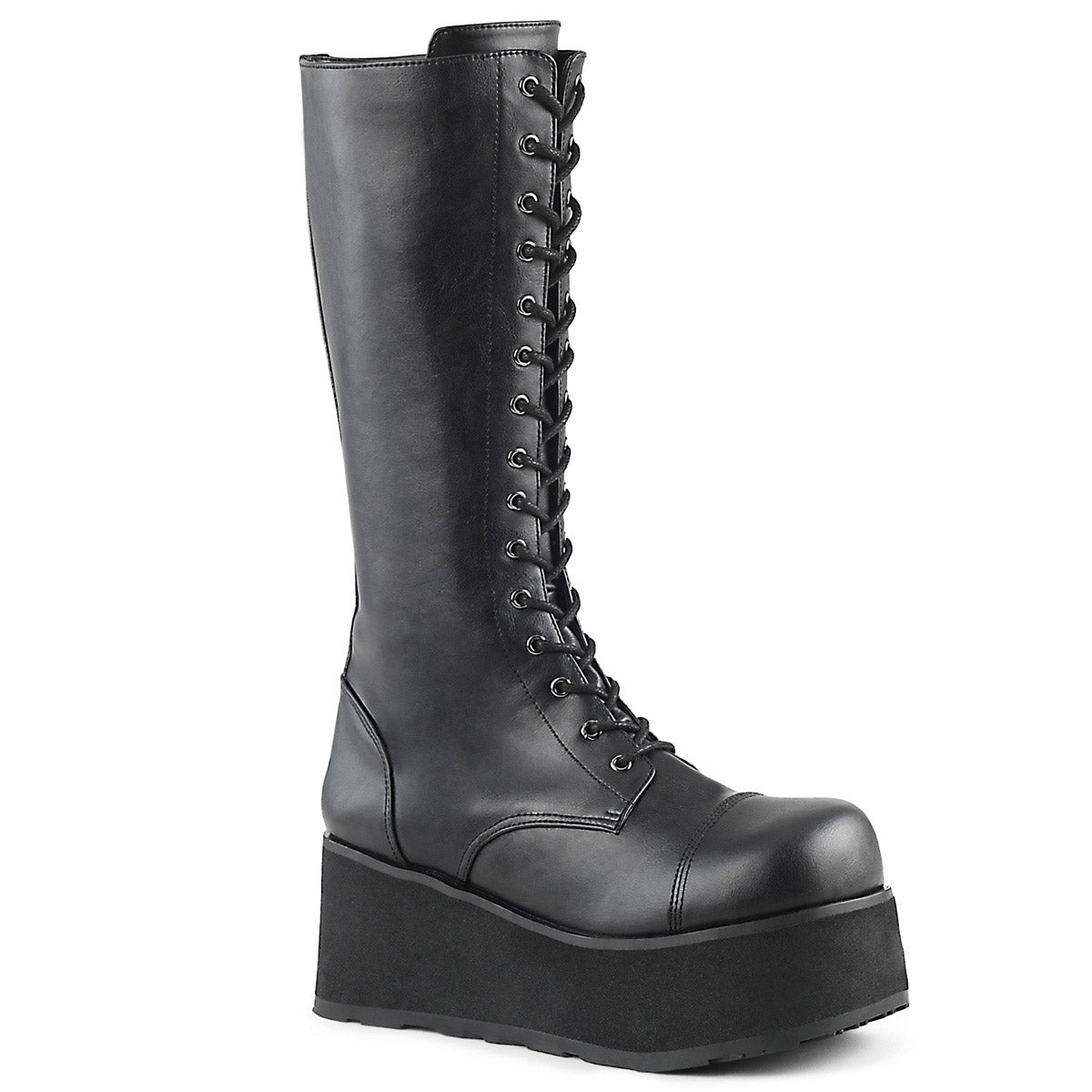 Punk Rock Lace Up Knee High Extreme Platform Zip Side Boots Shoes Pleaser Demonia TRASHVILLE/502