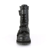 1 1/2" Platform Lace-Up Mid-Calf Boot, Side Zip Pleaser Demonia VALOR/220