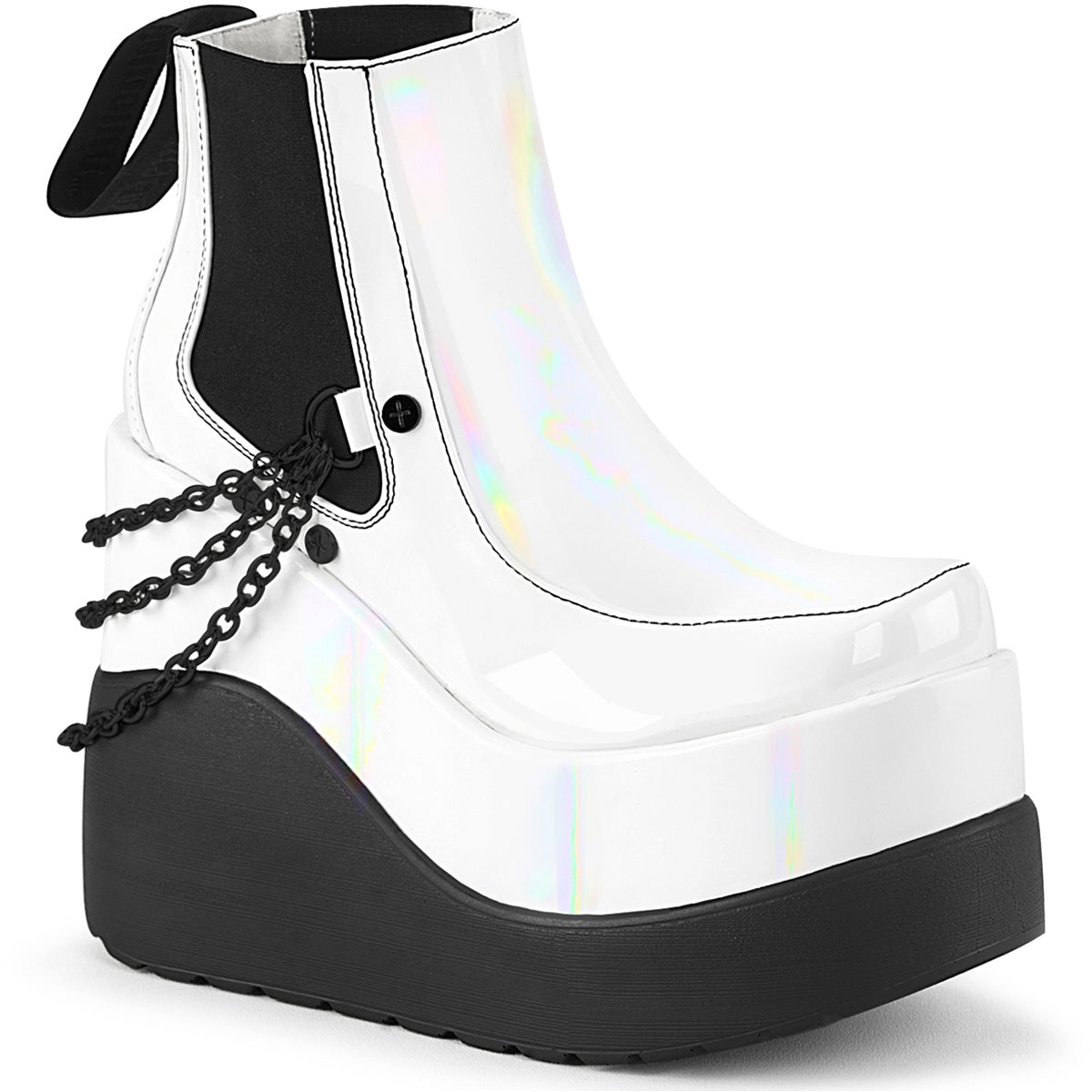 5" Wedge Tiered Platform Ankle Boot Pleaser Demonia VOID50/WHG