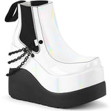 5" Wedge Tiered Platform Ankle Boot Pleaser Demonia VOID50/WHG