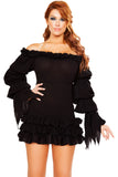 Ruffled Pirate Dress With Sleeves & Multi Layered Skirt Roma  4770