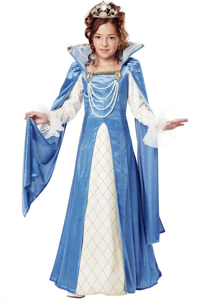 Elegant Lady Of The Renaissance Queen Velvet Costume w/ Necklace & Tiara Crown California Costume  00393