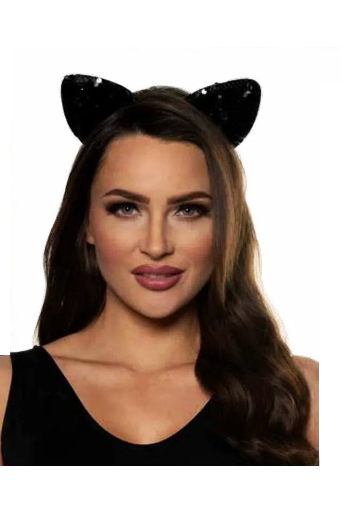 Black Sequin Cat Ears Underwraps  31097