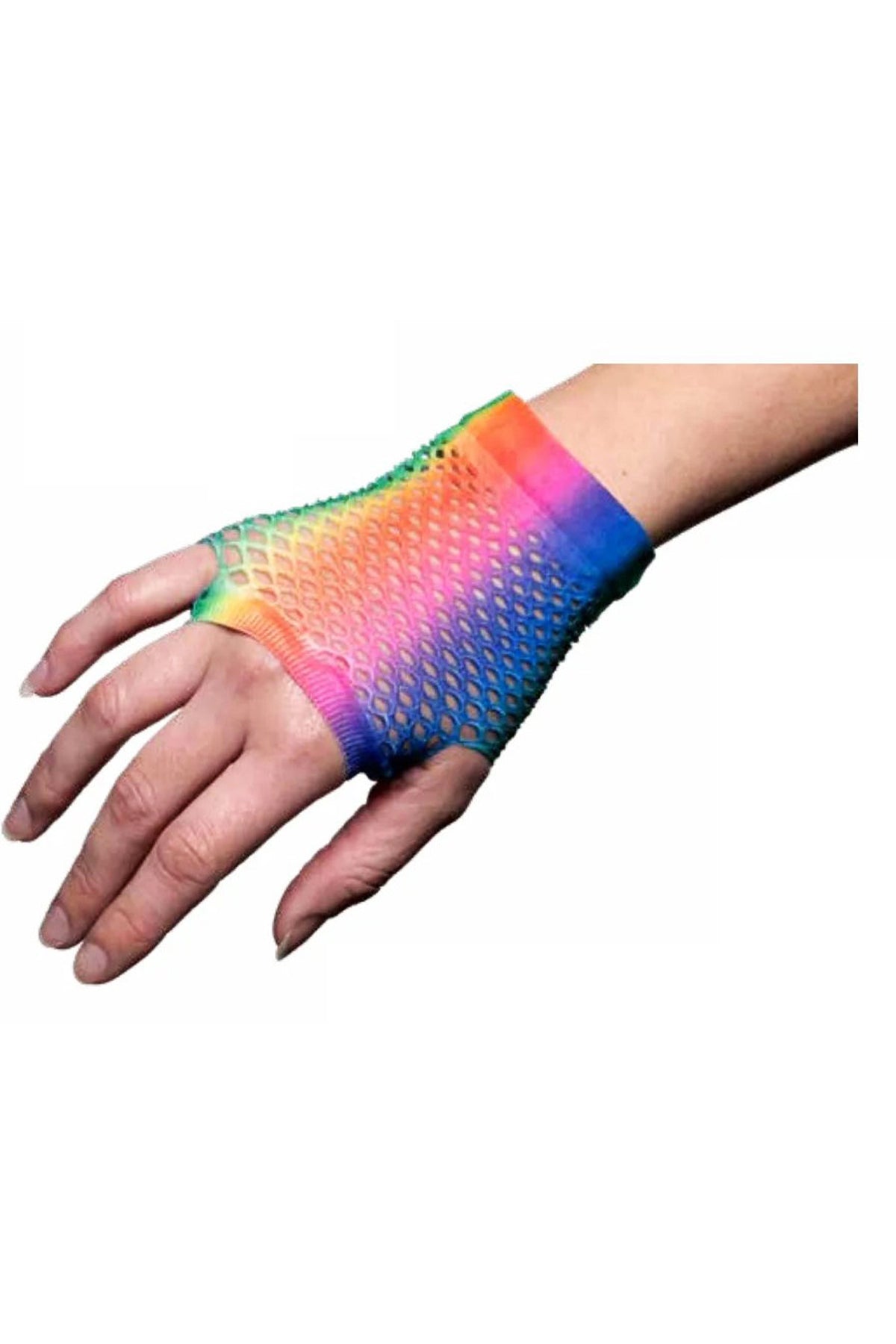 80's Rainbow Fingerless Gloves Underwraps  31113