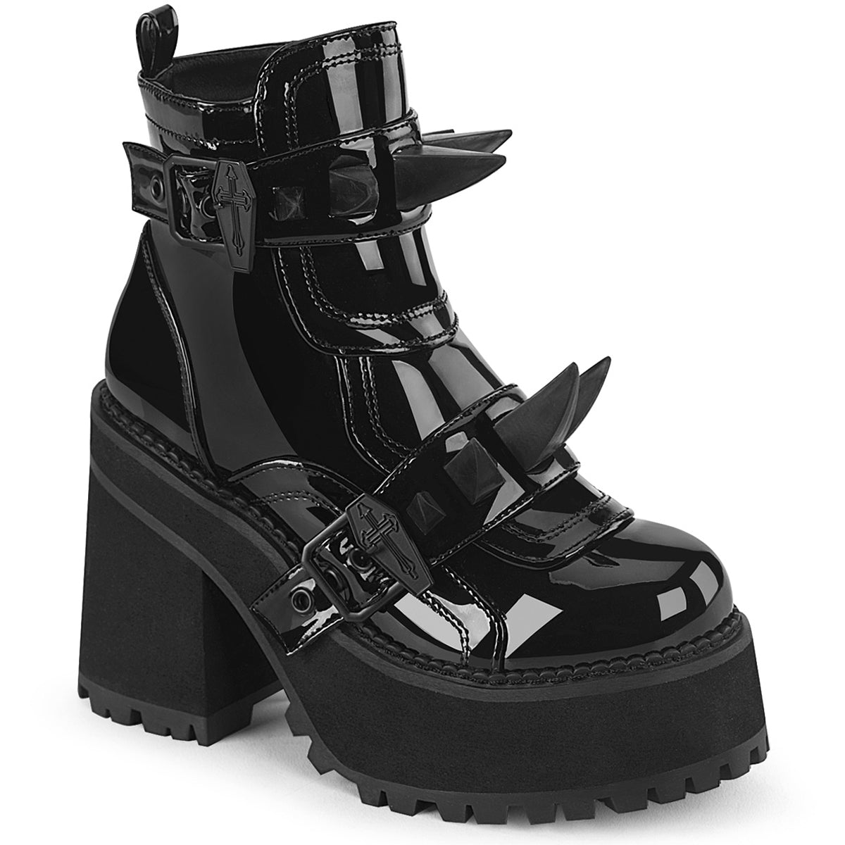 4 3/4" Heel, 2 1/4" Pf Ankle Boot, Inside Zip Pleaser Demonia ASSAULT/72
