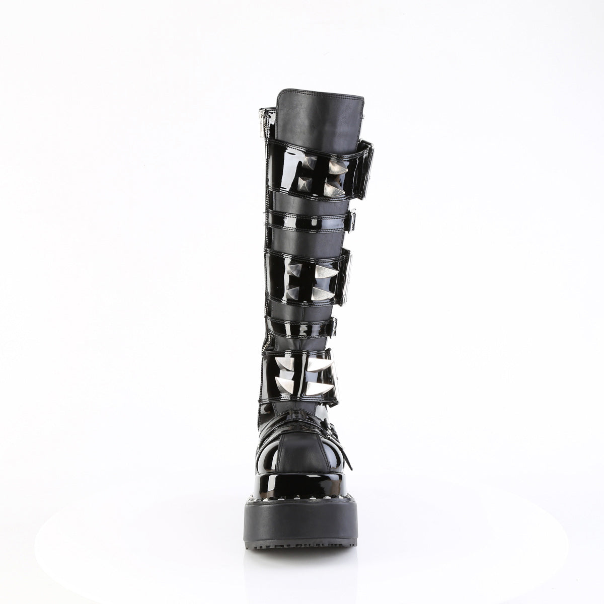 4 1/2" Tiered Pf Buckle Knee High, Inside Zip Pleaser Demonia BEAR/215