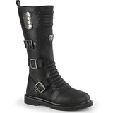 1 1/4" Heel 20 Eyelet Knee High Combat Boot, Side Zip Pleaser Demonia BOLT/405