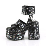 5" Chunky Heel, 3" Platform Eyelet Ankle Strap Sandal Pleaser Demonia CAMEL/102