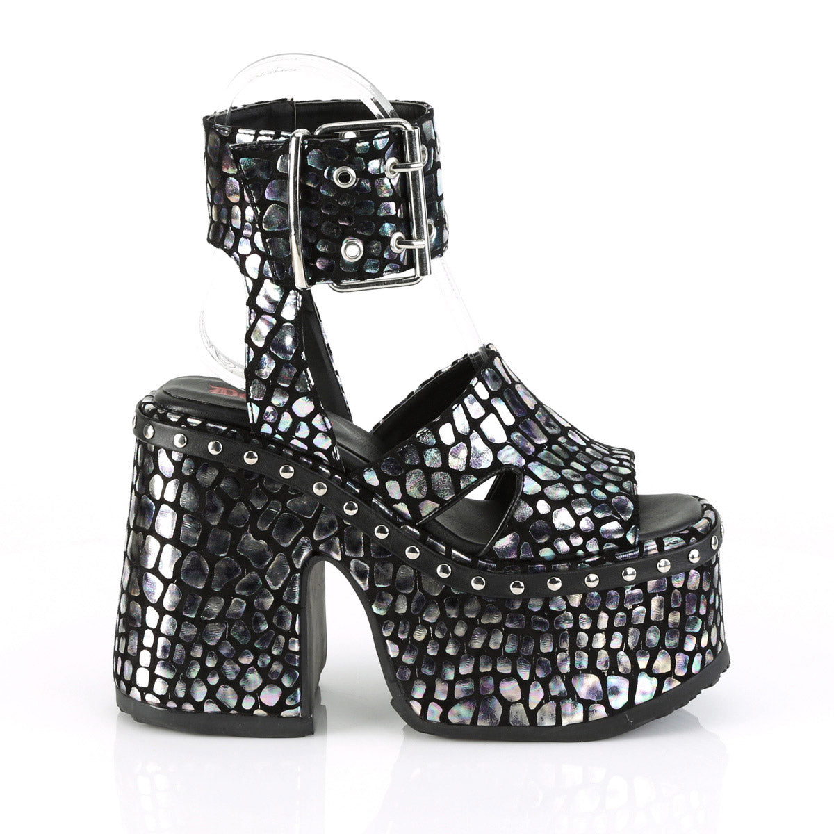 5" Chunky Heel, 3" Platform Eyelet Ankle Strap Sandal Pleaser Demonia CAMEL/102