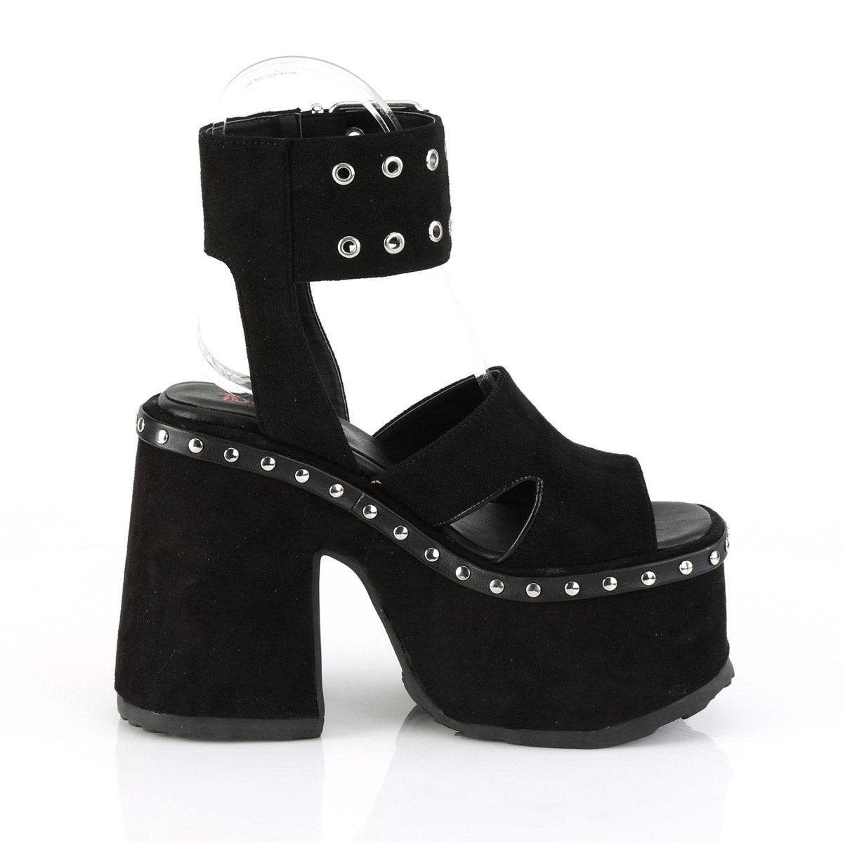 5" Chunky Heel, 3" Platform Eyelet Ankle Strap Sandal Pleaser Demonia CAMEL/102