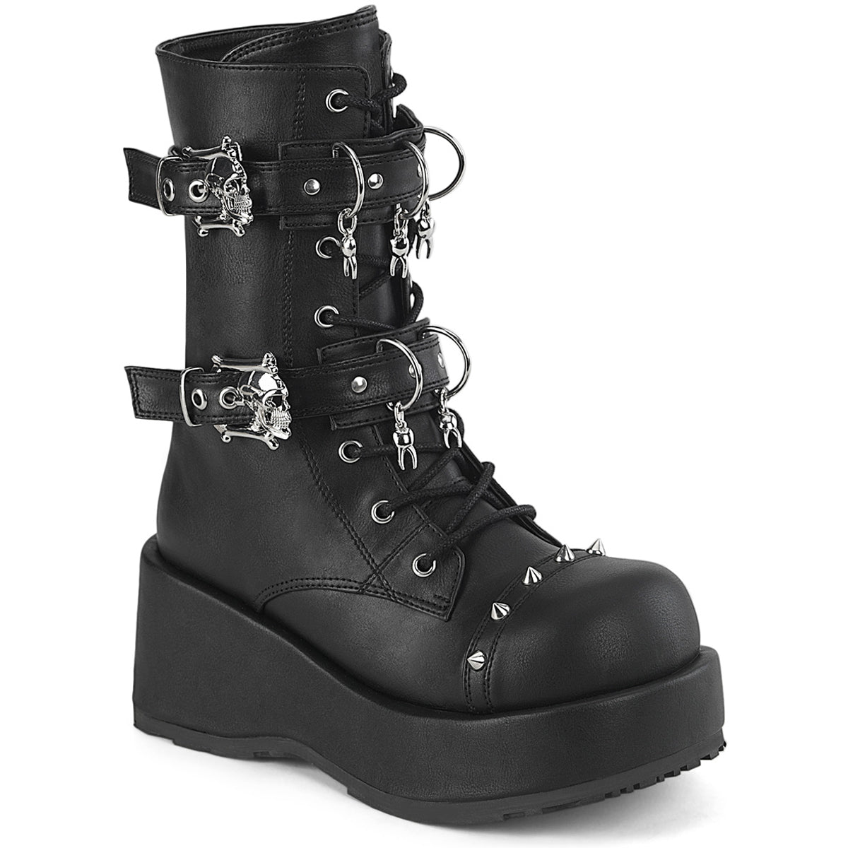 2 3/4" Platform Lace-Up Ankle Boot, Inside Zip Pleaser Demonia CUBBY/54