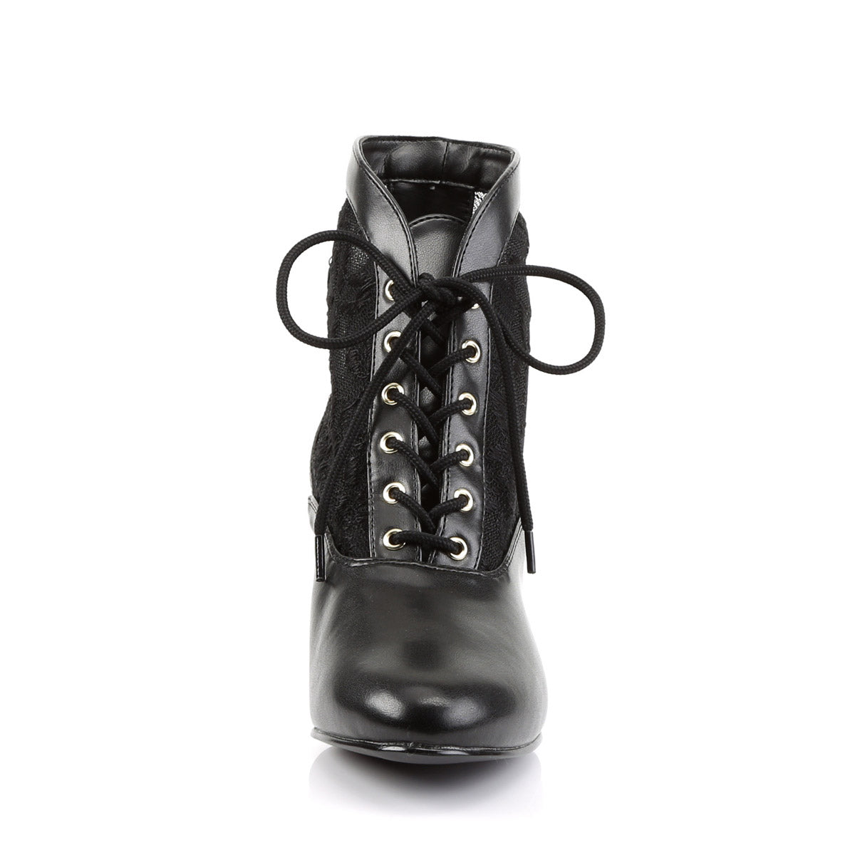 Sexy Lace Victorian Ankle Booties Pioneer No Zip Kitten Heels Shoes Pleaser Funtasma DAME/05