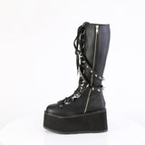 3 1/2" Pf Lace-Up Knee High Boot, Outside Zip Pleaser Demonia DAMNED/220