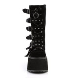 3 1/2" PF Mid-Calf Boot w/ 6 Buckle Straps, Metal Side Zip Pleaser Demonia DAMNED/225