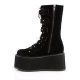 3 1/2" PF Mid-Calf Boot w/ 6 Buckle Straps, Metal Side Zip Pleaser Demonia DAMNED/225