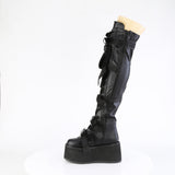 3 1/2" Pf Lace-Up Over-The-Knee Boot, Inside Zip Pleaser Demonia DAMNED/325