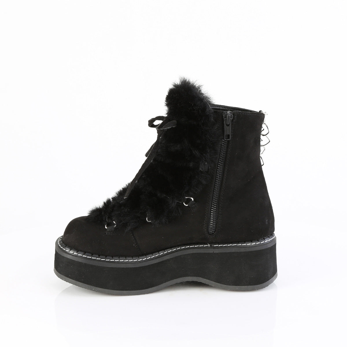 2" Platform Lace-Up Ankle Boot, Inside Zip Pleaser Demonia EMILY/55