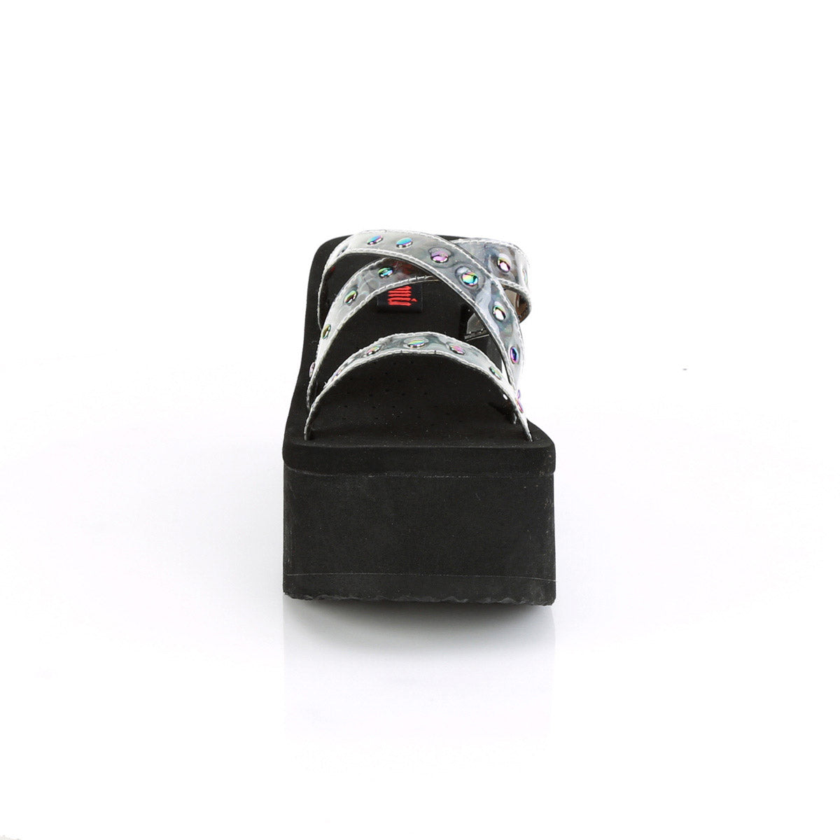 3 1/2" Studded Straps Black Sandal Pleaser Demonia FUNN/19