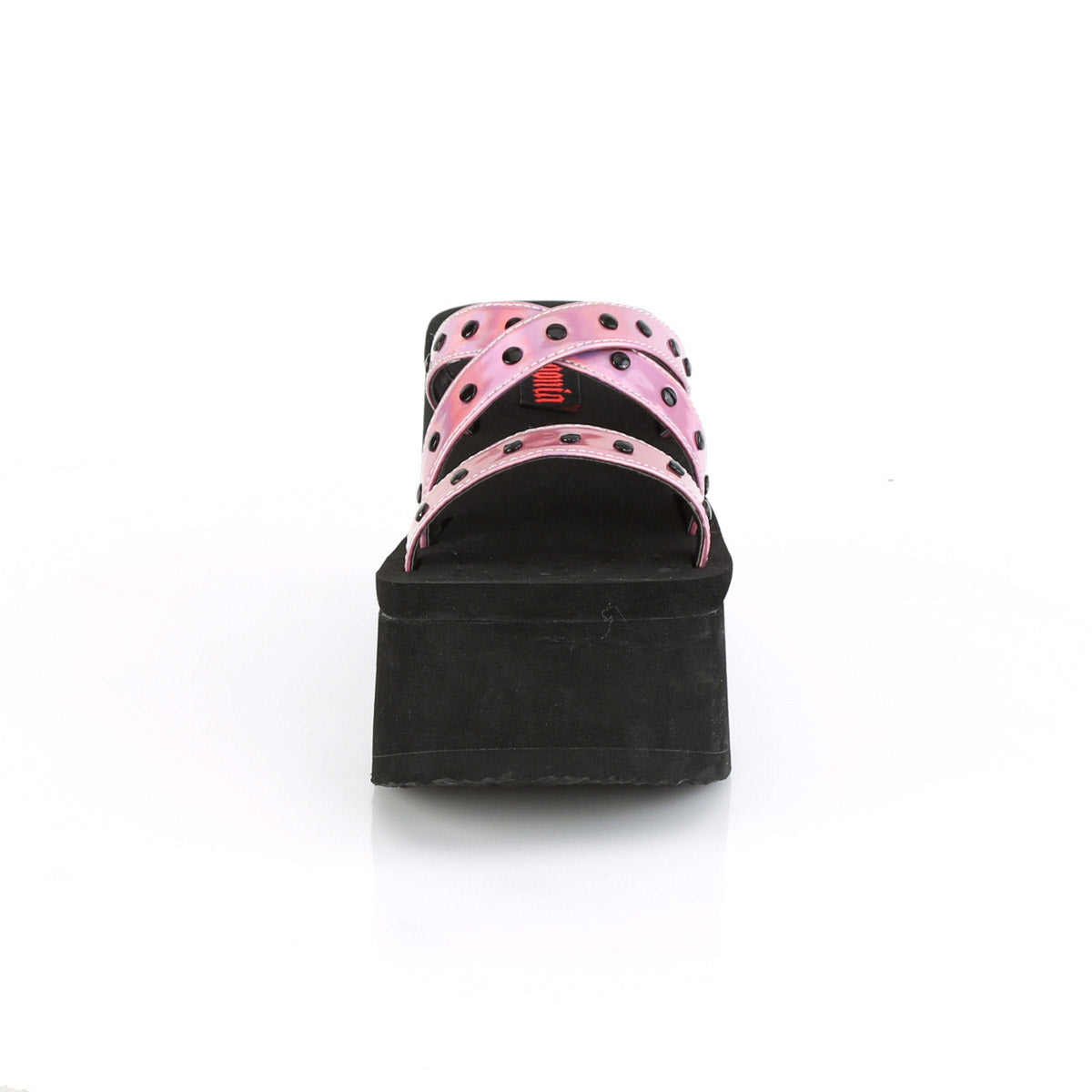 3 1/2" Studded Straps Black Sandal Pleaser Demonia FUNN/19