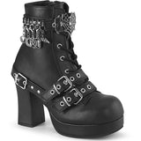 3 3/4" Heel, 1 1/4" Pf Lace-Up  Mid-Calf Boot, Inside Zip Pleaser Demonia GOTHIKA/66