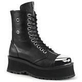 2 3/4" PF Lace-Up Ankle Boot, Back Metal Zipper Pleaser Demonia GRAVEDIGGER/10