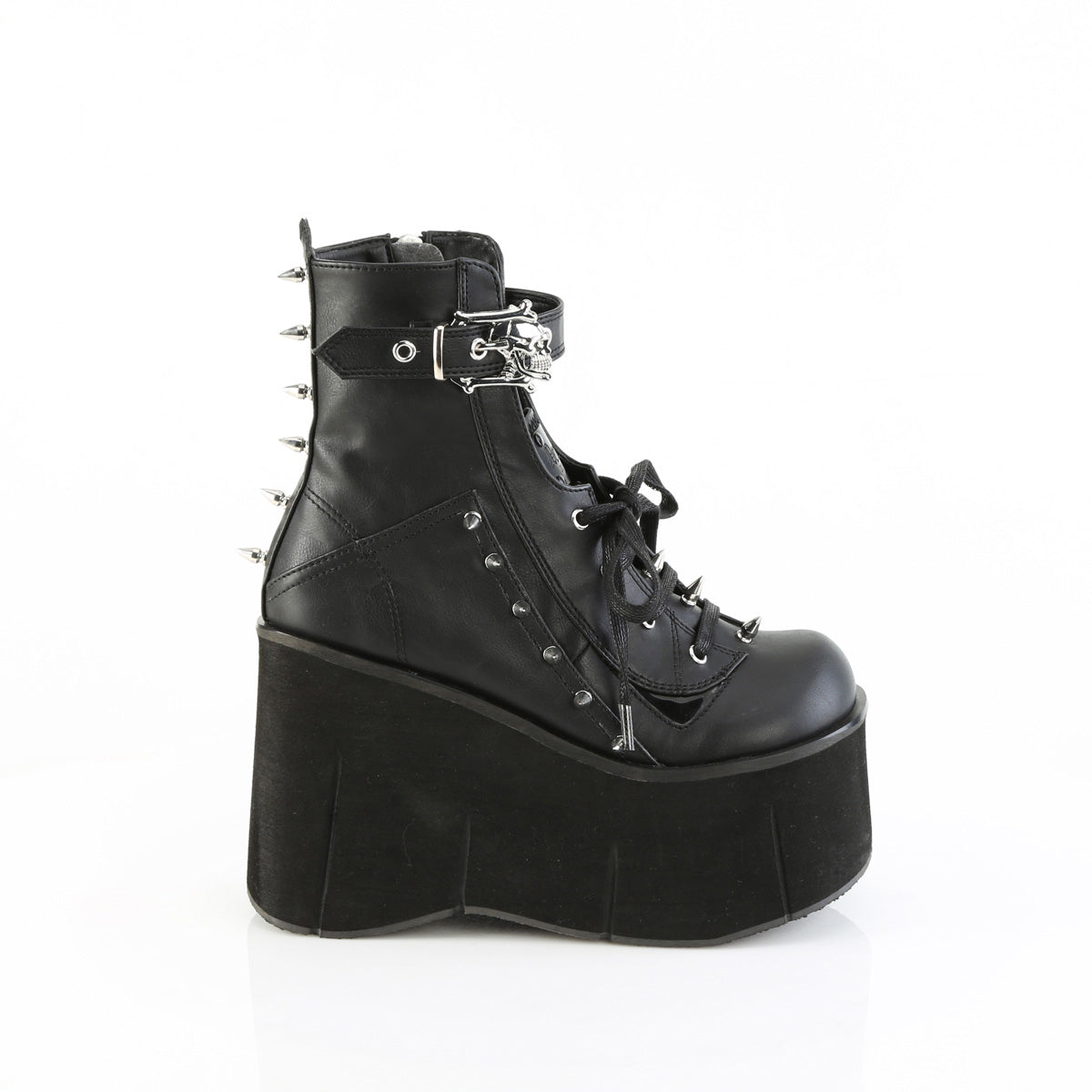 4 1/2" Platform Lace-Up Ankle Boot,Inside Metal Zip Pleaser Demonia KERA/150