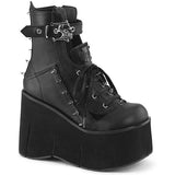 4 1/2" Platform Lace-Up Ankle Boot,Inside Metal Zip Pleaser Demonia KERA/150