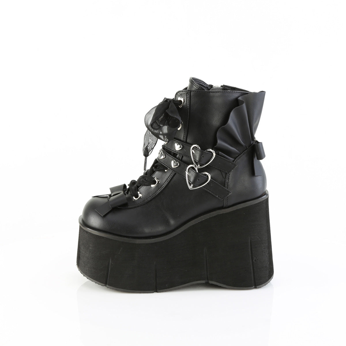 4 1/2" Platform Lace-Up Ankle Boot,Inside Metal Zip Pleaser Demonia KERA/55
