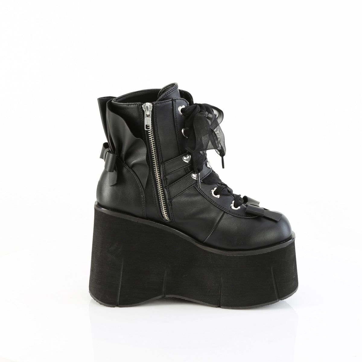 4 1/2" Platform Lace-Up Ankle Boot,Inside Metal Zip Pleaser Demonia KERA/55