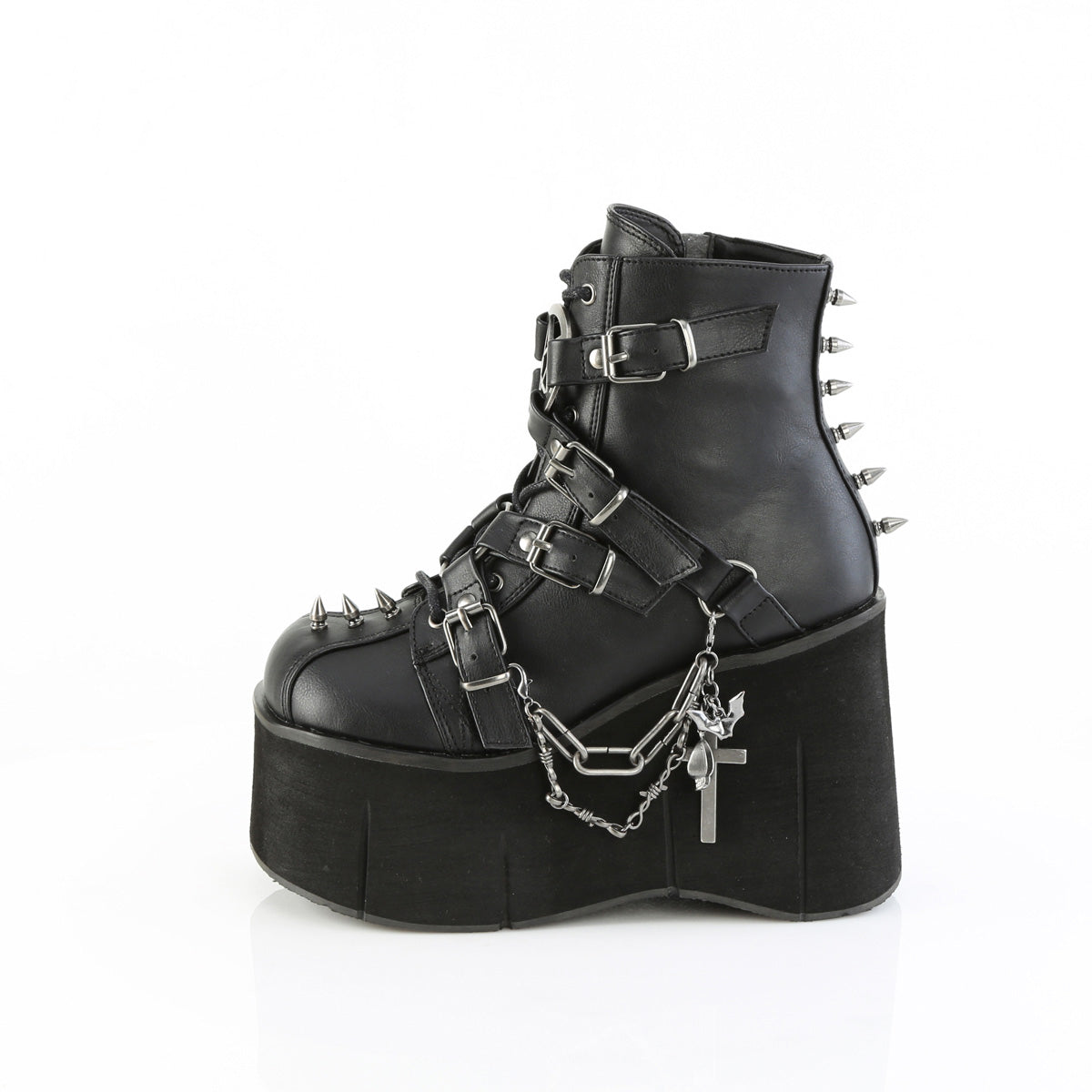 4 1/2" Platform Lace-Up Ankle Boot,Inside Metal Zip Pleaser Demonia KERA/68