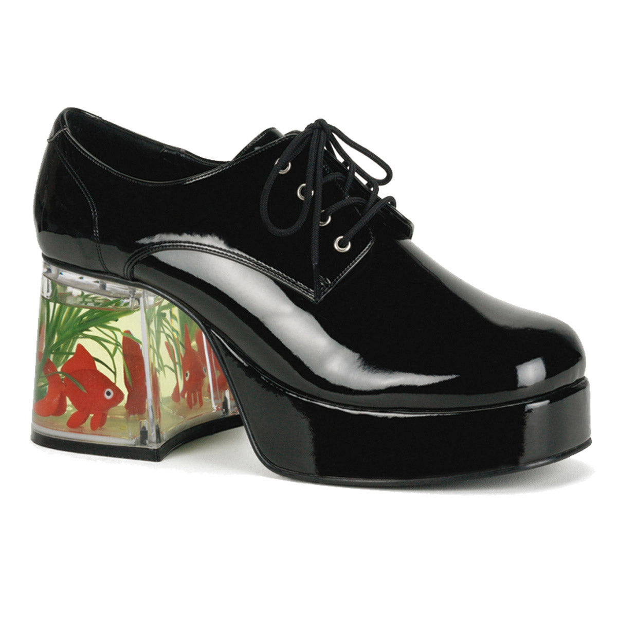 Disco Fever Floating Fish Heels Platform Oxford Lace Up Boots Shoes Pleaser Funtasma PIMP/02