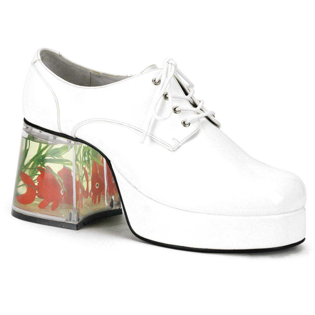 Disco Fever Floating Fish Heels Platform Oxford Lace Up Boots Shoes Pleaser Funtasma PIMP/02