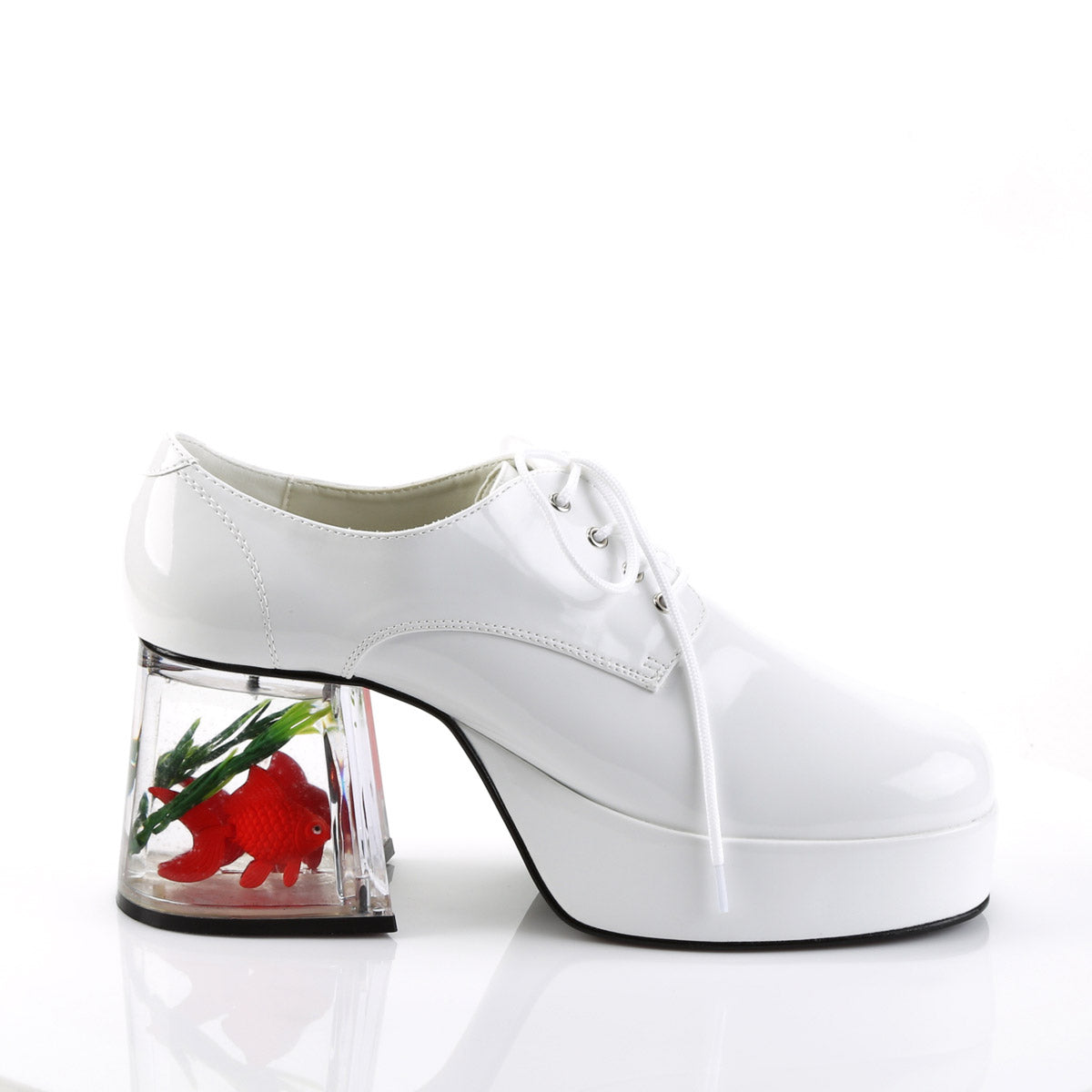 Disco Fever Floating Fish Heels Platform Oxford Lace Up Boots Shoes Pleaser Funtasma PIMP/02