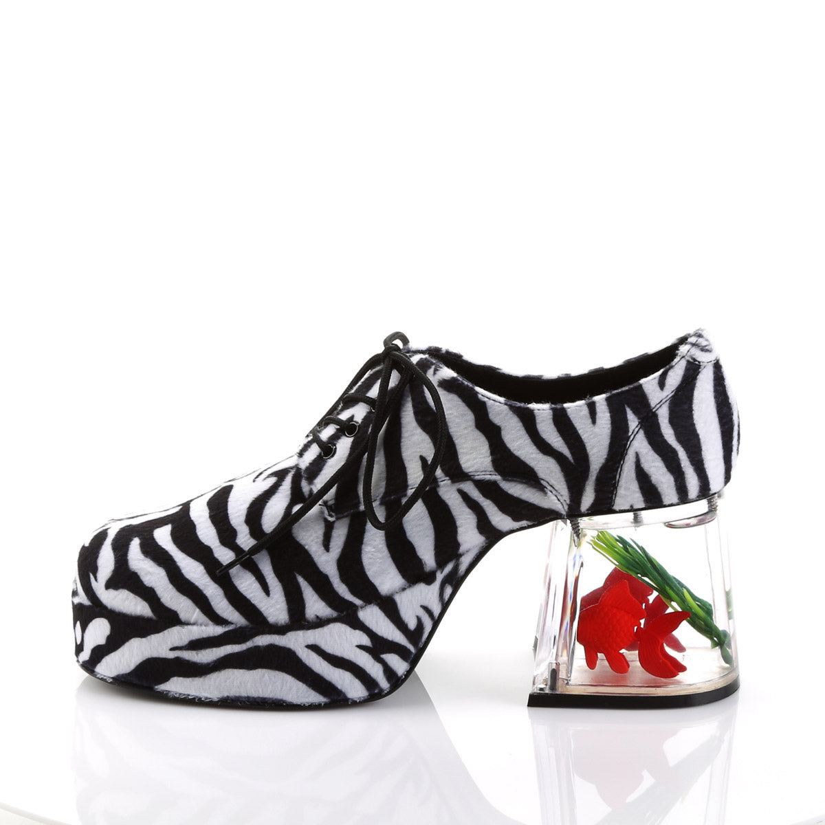 Disco Fever Floating Fish Heels Platform Oxford Lace Up Boots Shoes Pleaser Funtasma PIMP/02