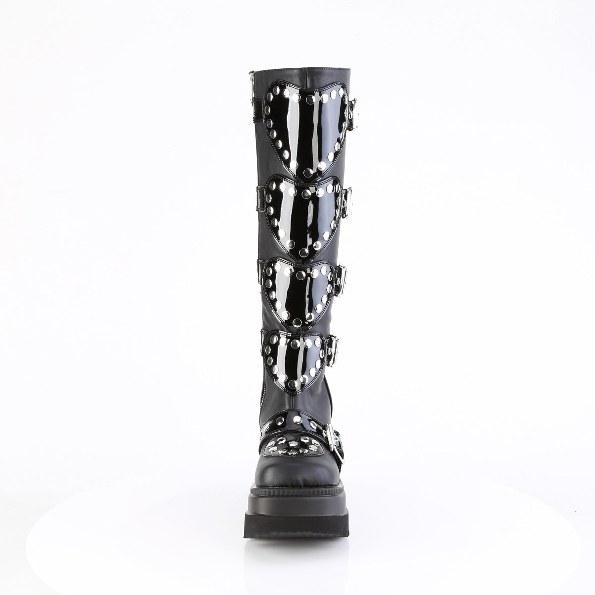 4 1/2" Wedge Pf Knee High Boot, Side Zip Pleaser Demonia SHAKER/210