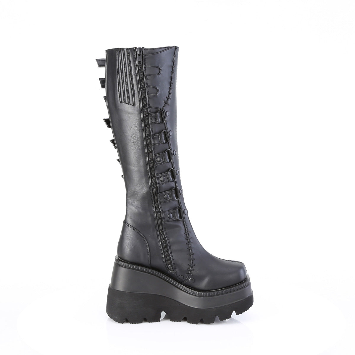 4 1/2" Wedge Pf Knee High Boot, Inside Zip Pleaser Demonia SHAKER/232