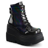 4" Wedge PF Ankle Boot, Side Zip Pleaser Demonia SHAKER/52