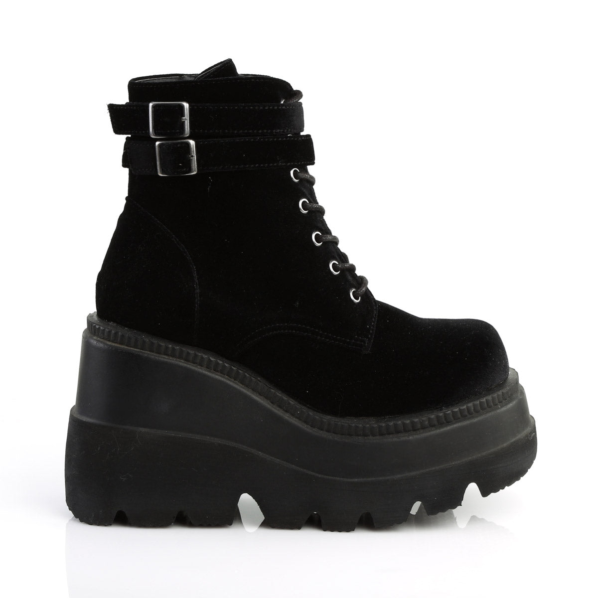 4 1/2" Wedge PF Ankle Boot, Side Zip Pleaser Demonia SHAKER/52