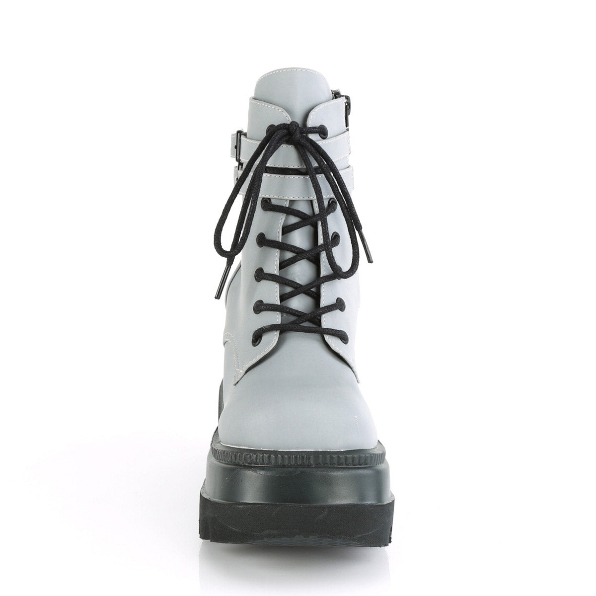 4 1/2" Wedge Pf Ankle Boot, Side Zip Pleaser Demonia SHAKER/52