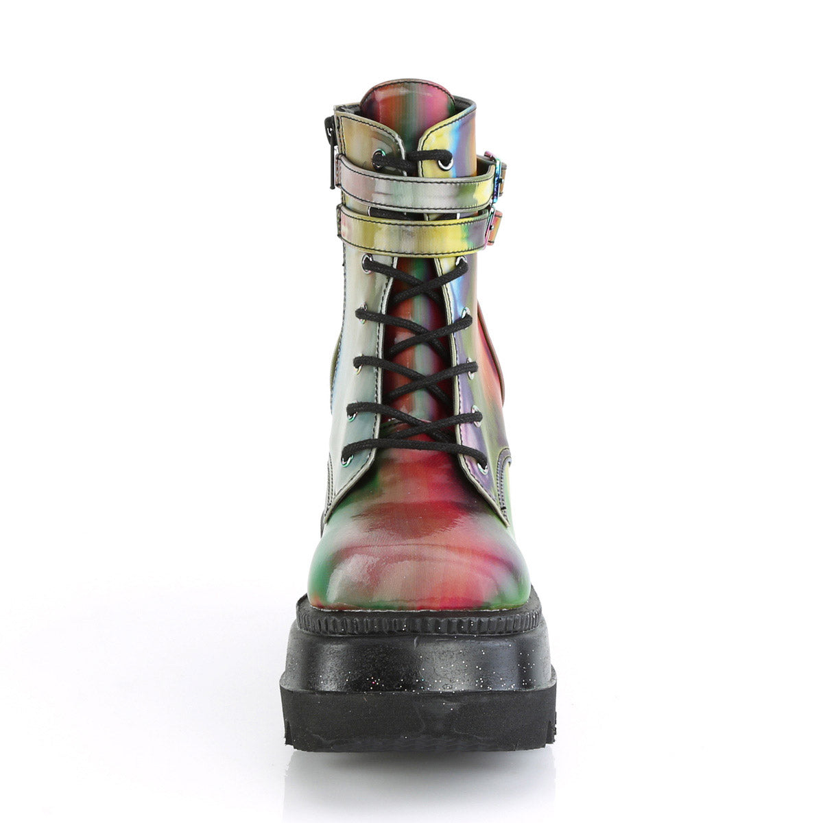 4 1/2" Wedge Pf Ankle Boot, Side Zip Pleaser Demonia SHAKER/52